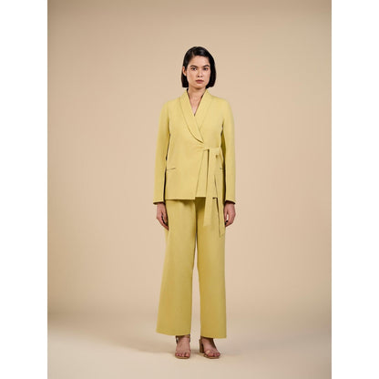 ORIGANI Green Solid Jade Knot Co-Ord (Set of 2)