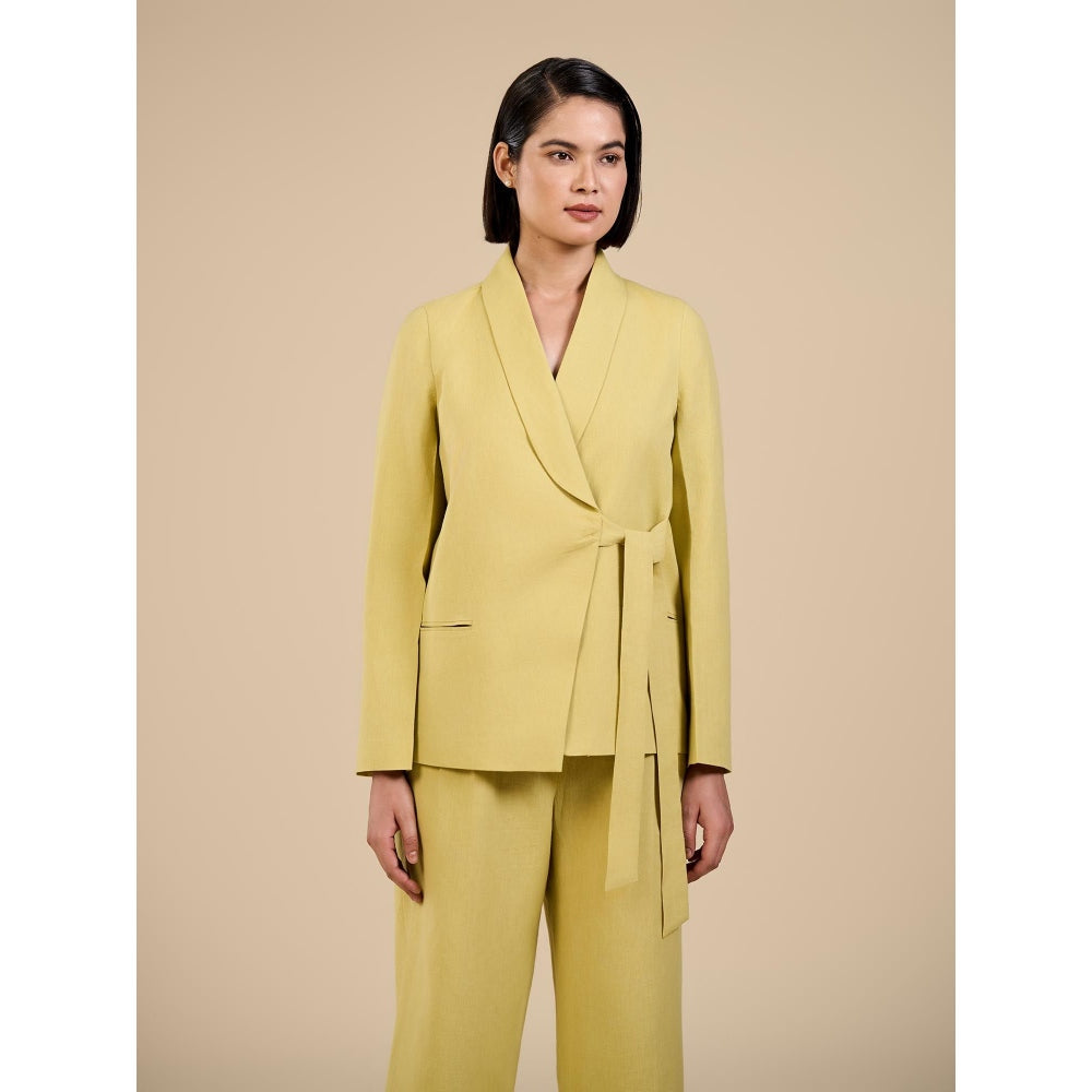 ORIGANI Green Solid Jade Knot Co-Ord (Set of 2)