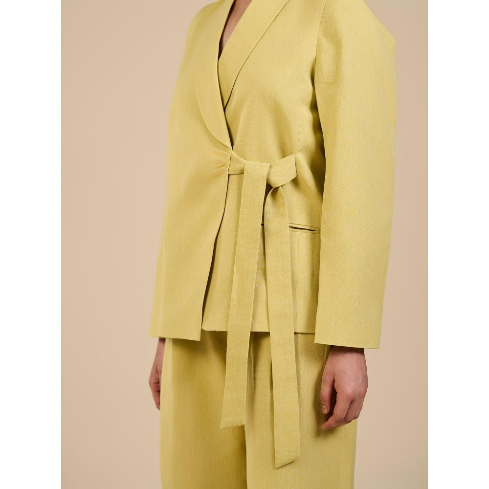 ORIGANI Green Solid Jade Knot Co-Ord (Set of 2)