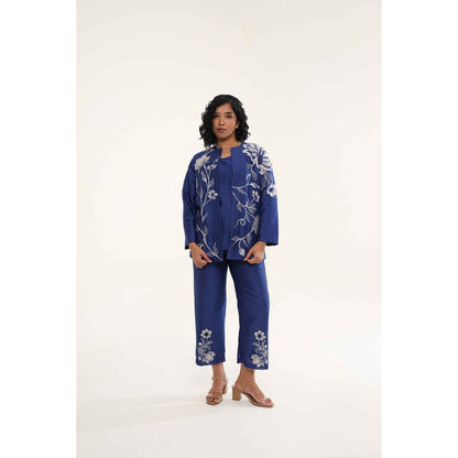 ORIGANI Blue Petunia Petal Overlay Jacket