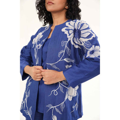 ORIGANI Blue Petunia Petal Overlay Jacket