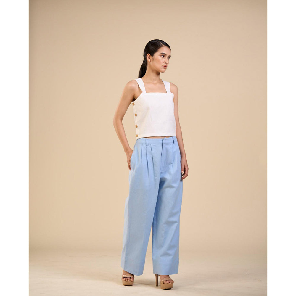 ORIGANI White Linen Dewdrop Top