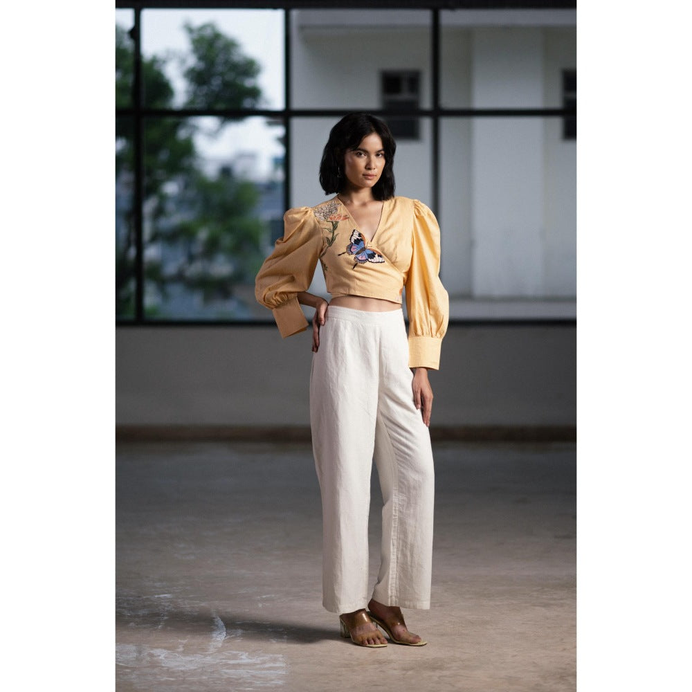 ORIGANI Fluttering Marigold Crop Top