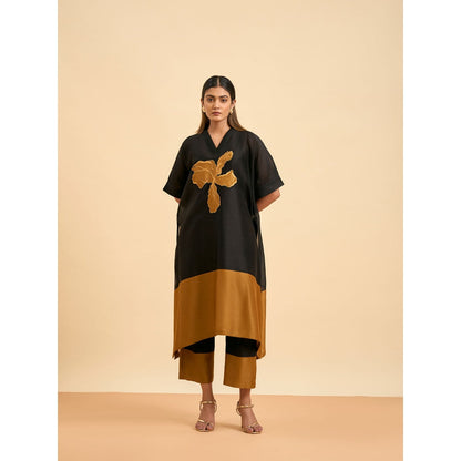 ORIGANI Black Fusion Suit Kurta with Pant and Inner (Set of 3)