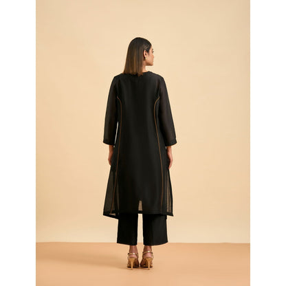 ORIGANI Black Nights Suit Kurta with Pant and Inner (Set of 3)