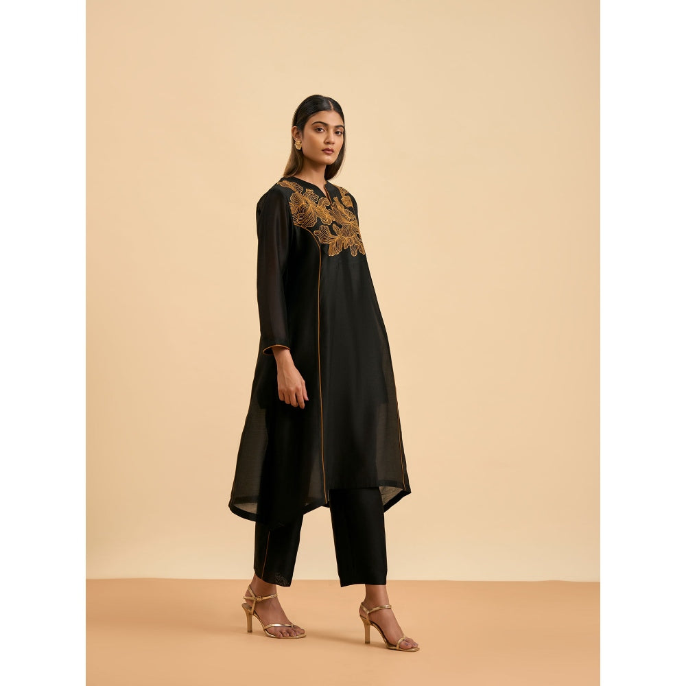 ORIGANI Black Nights Suit Kurta with Pant and Inner (Set of 3)