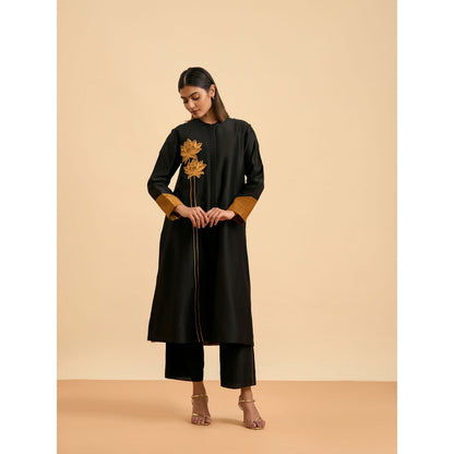 ORIGANI Black Allure Suit Kurta with Pant (Set of 2)