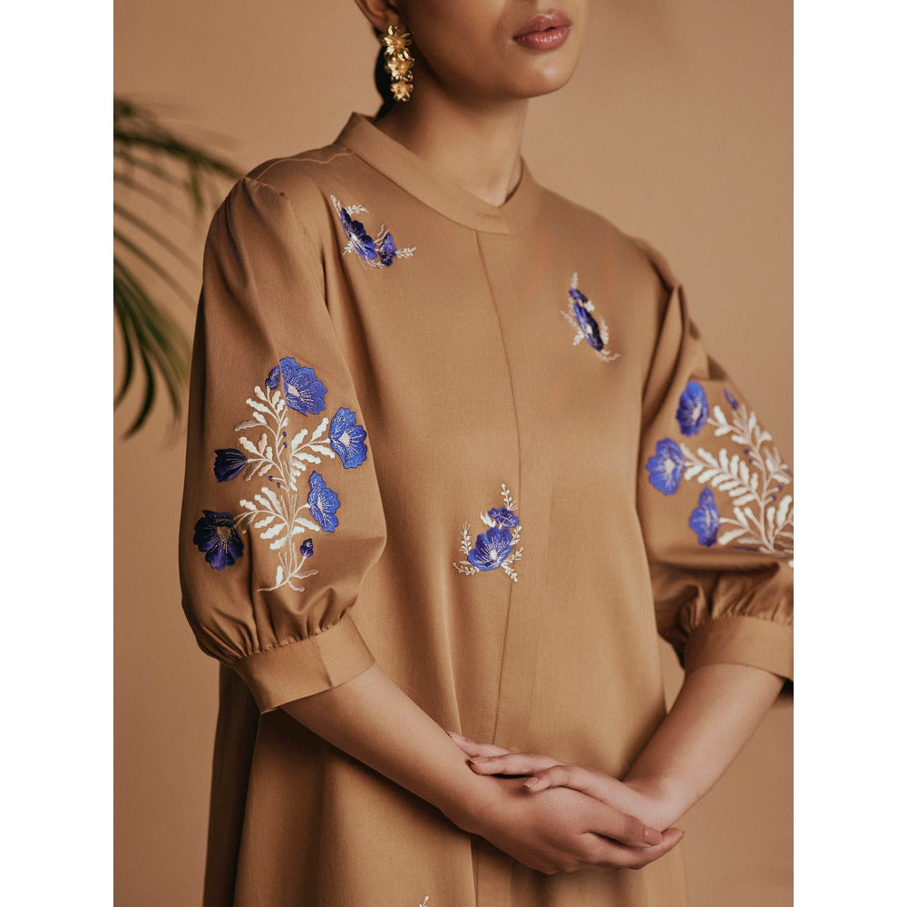 ORIGANI Brown Savanna Midi Dress