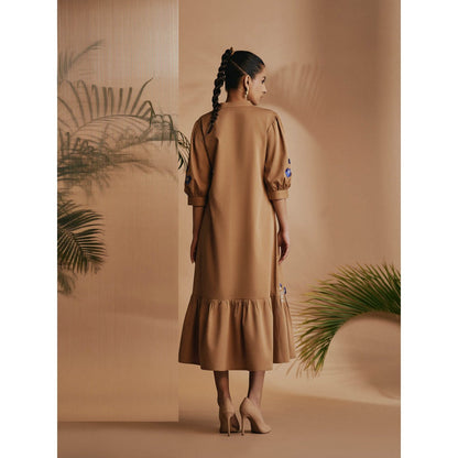 ORIGANI Brown Savanna Midi Dress