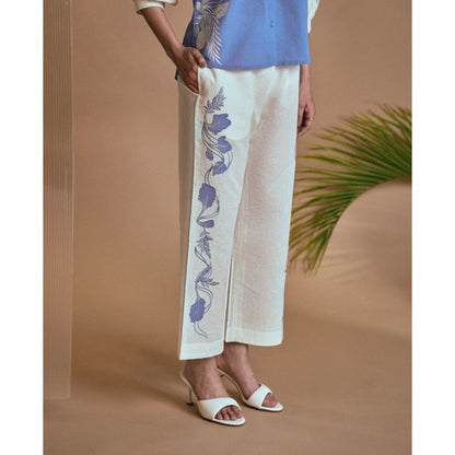 ORIGANI Blue Ivory Petal Safari Pant