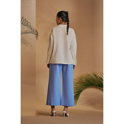 ORIGANI Ivory Embroidered Shirt