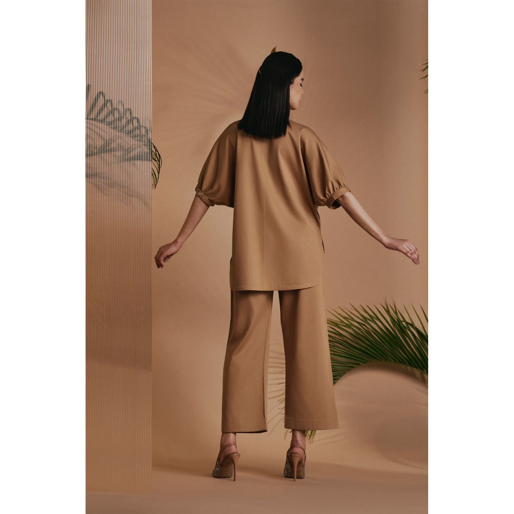 ORIGANI Brown Embroidered Tunic