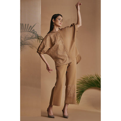 ORIGANI Brown Embroidered Tunic