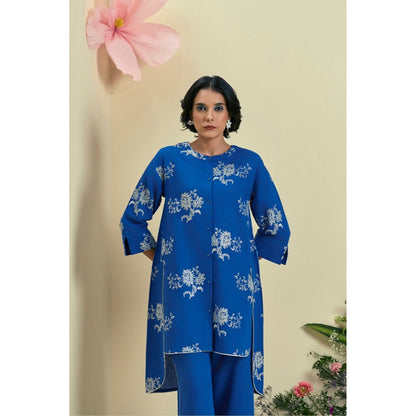 ORIGANI Blue Noor Tunic With Pant (Set of 2)