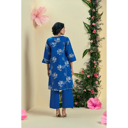ORIGANI Blue Noor Tunic With Pant (Set of 2)