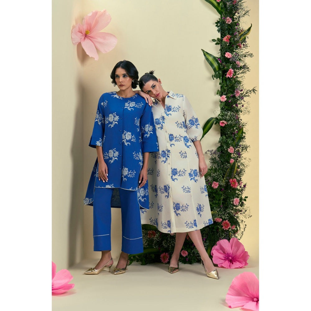 ORIGANI Blue Noor Tunic With Pant (Set of 2)