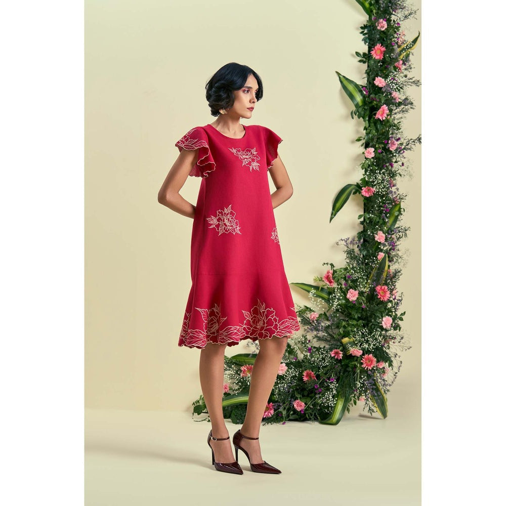 ORIGANI Red Serene Dress