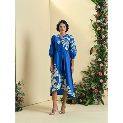 ORIGANI Blue Iris Dress With Belt (Set of 2)