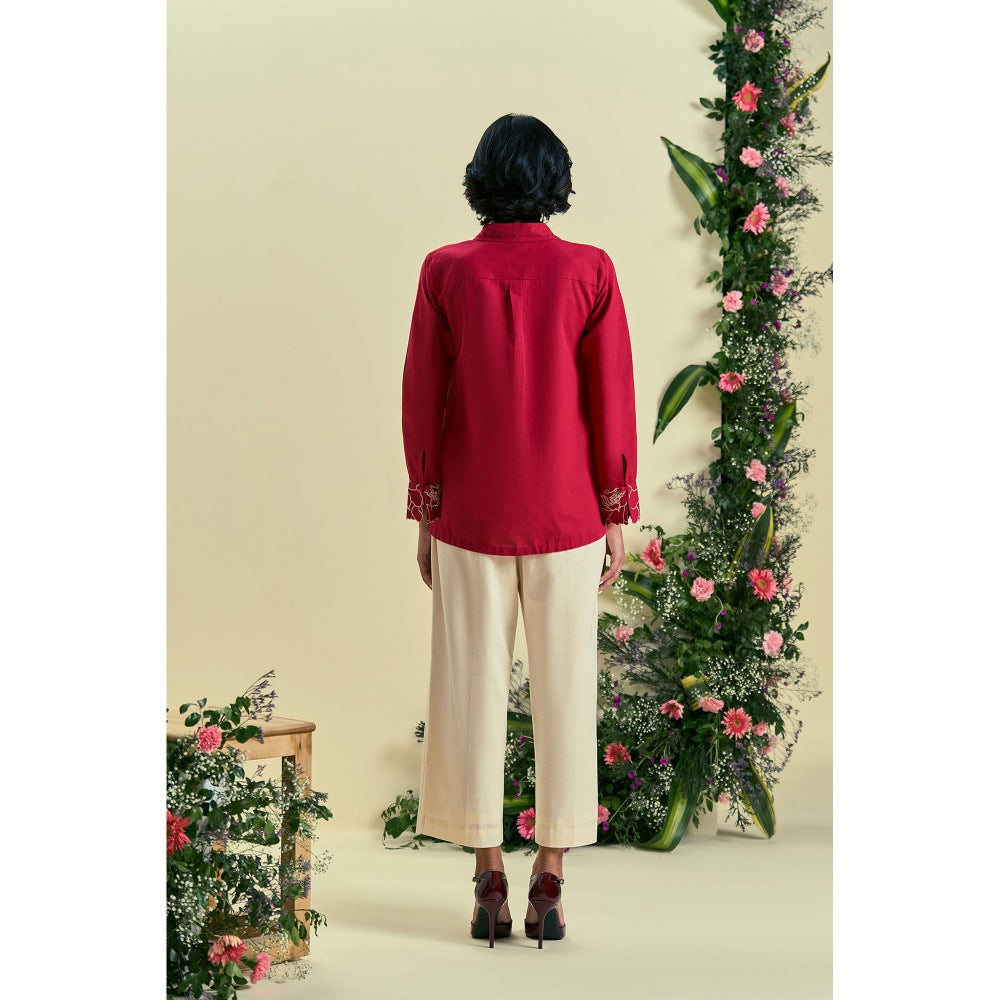 ORIGANI Red Bloom Shirt