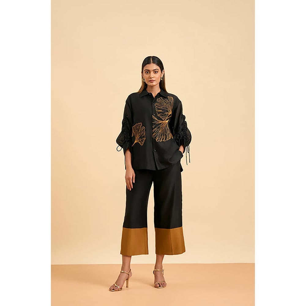 ORIGANI Black Ginkgo Black Shirt