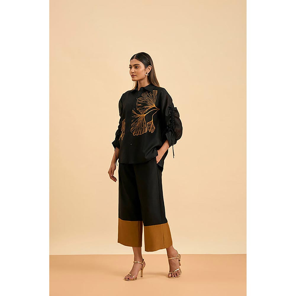 ORIGANI Black Ginkgo Black Shirt