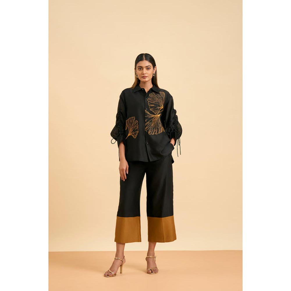 ORIGANI Black Ginkgo Pants