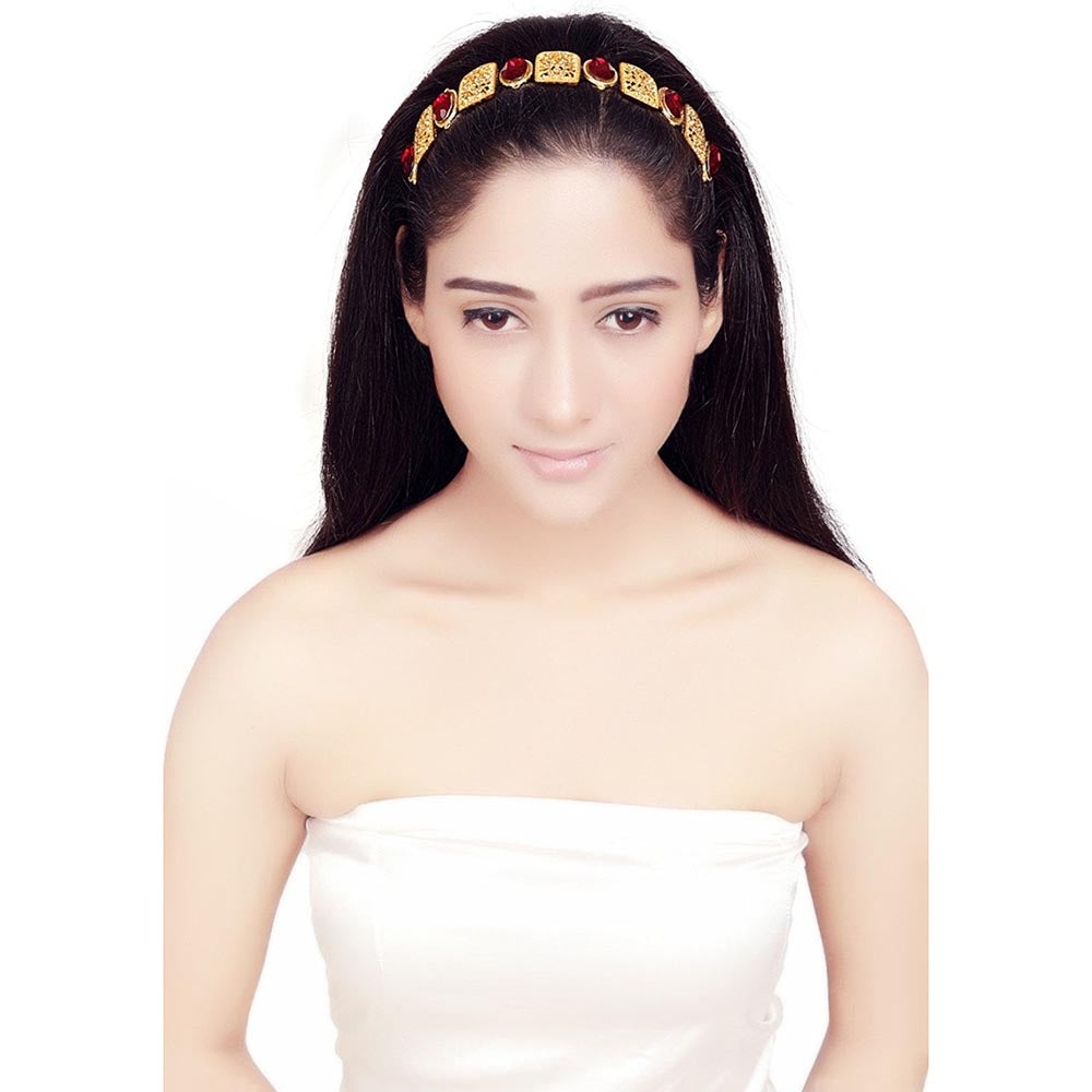 ORNAMAAS Red Ruby Rock Hair Band
