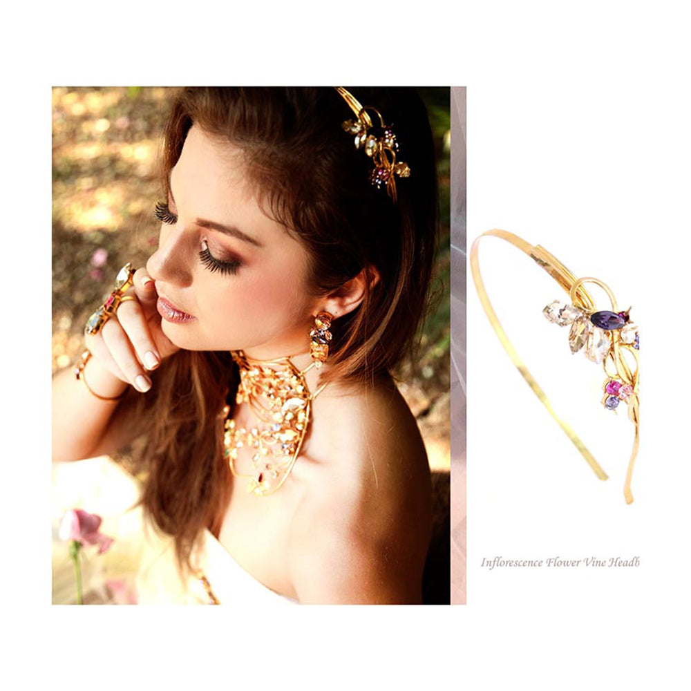 ORNAMAAS Inflorescence Flower Vine Blue Hair Band