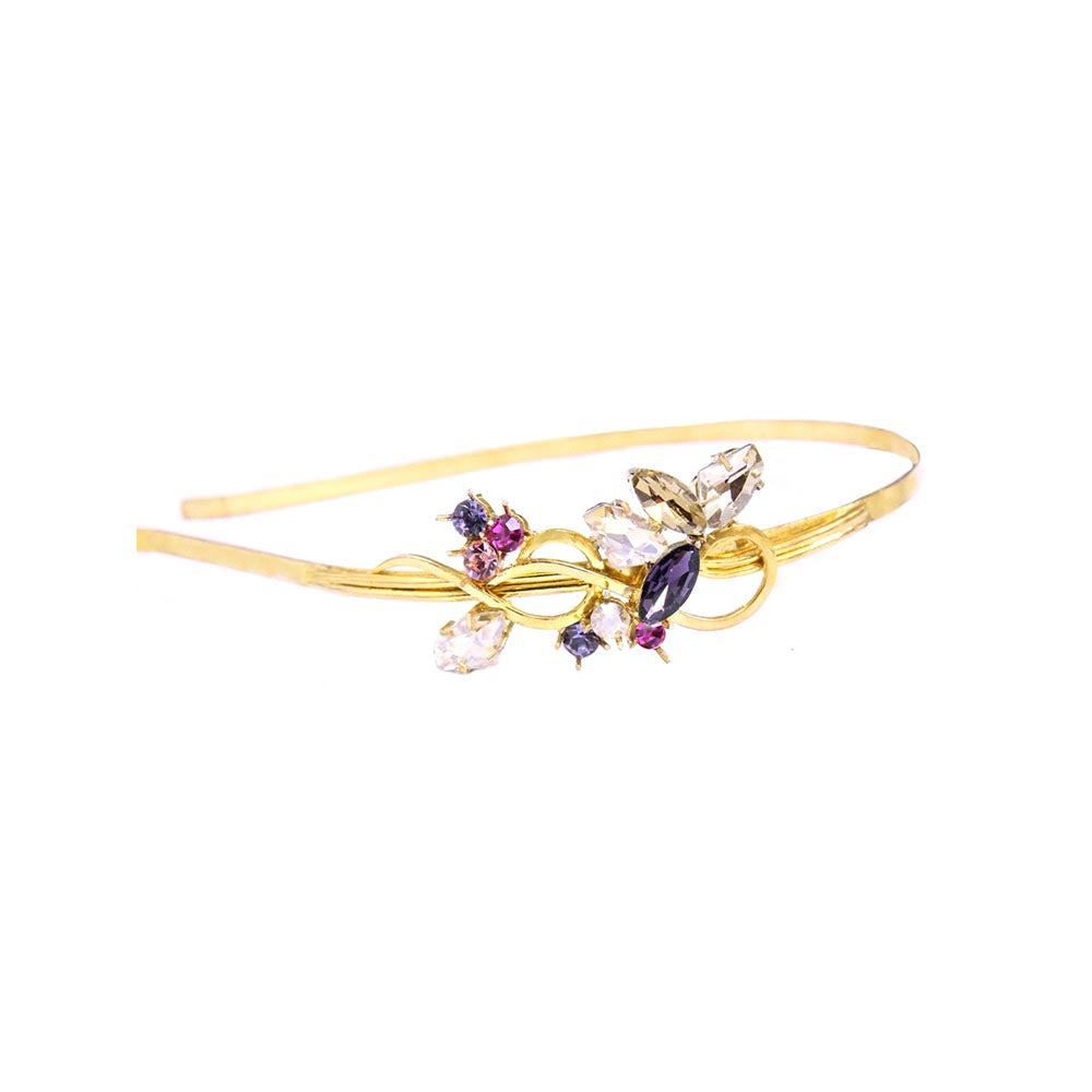 ORNAMAAS Inflorescence Flower Vine Blue Hair Band