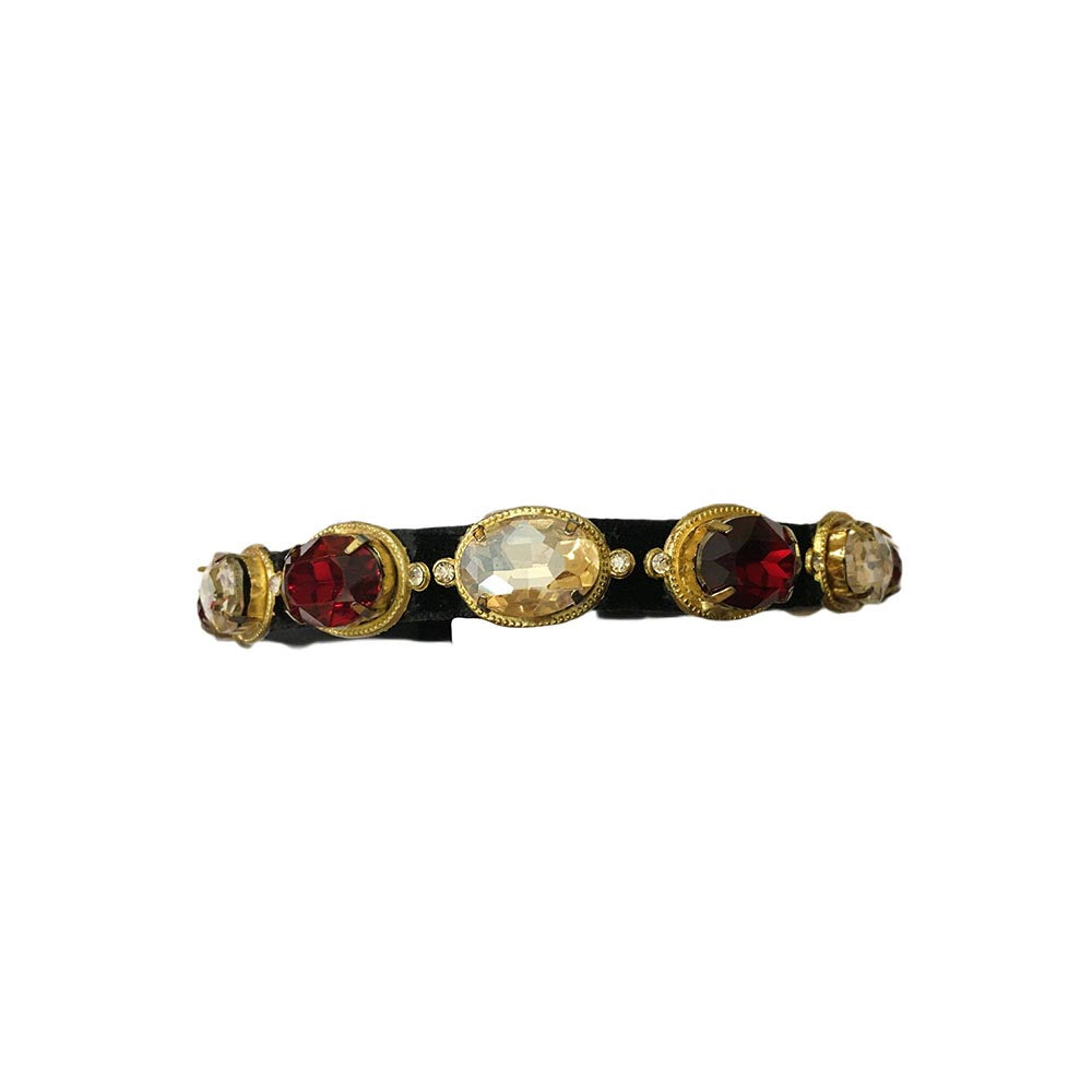ORNAMAAS Gold Plated Red Hairbnad