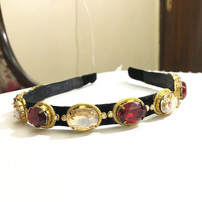 ORNAMAAS Gold Plated Red Hairbnad