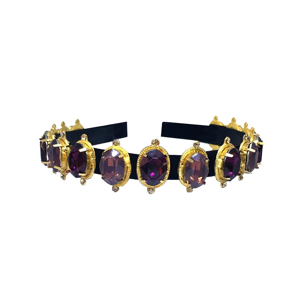 ORNAMAAS Micheal Purple Cyclamen Opal Hair Band
