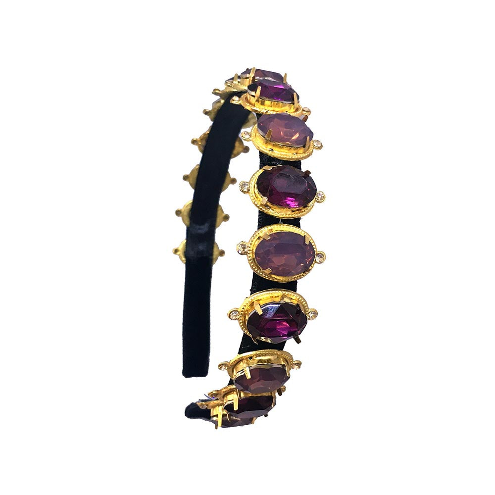 ORNAMAAS Micheal Purple Cyclamen Opal Hair Band
