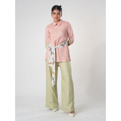 Orthodox Pink Hemp & Bamboo Top with Belt (Set of 2)
