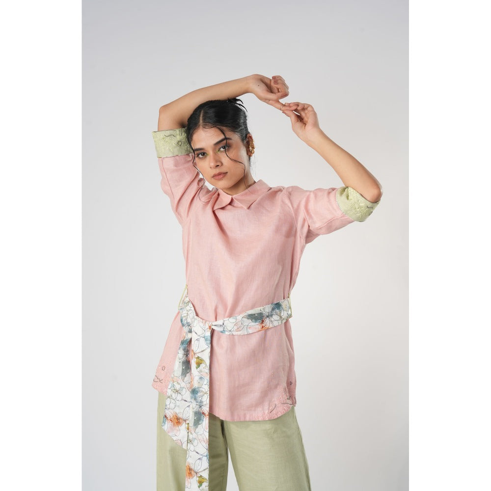 Orthodox Pink Hemp & Bamboo Top with Belt (Set of 2)