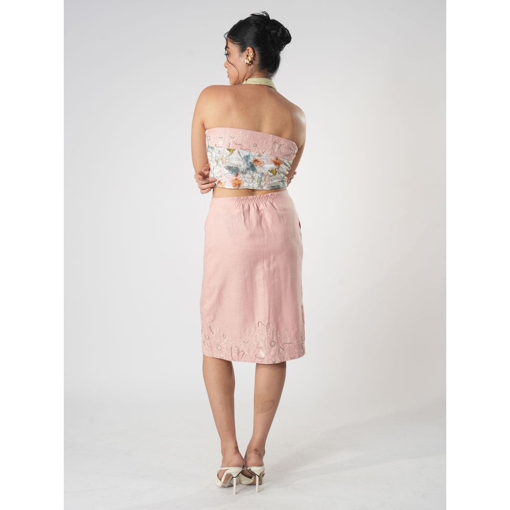 Orthodox White Floral Motif Hemp Crop Top