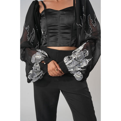 Orthodox Black Amorosa Corp Top
