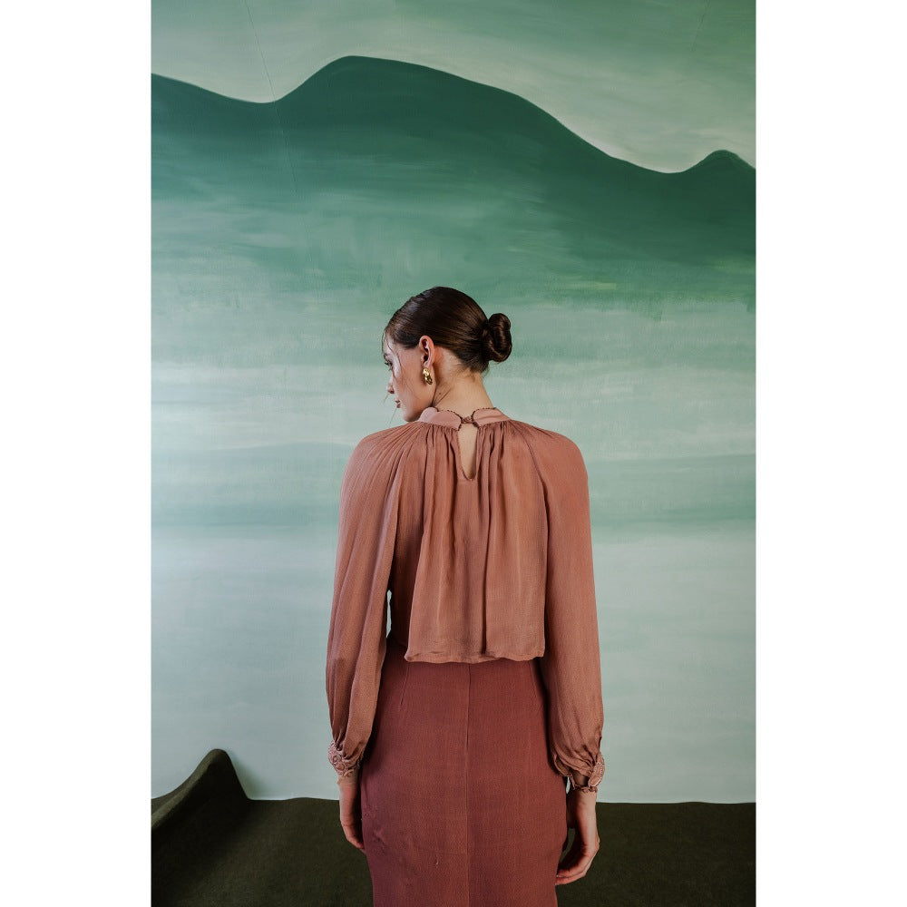 Orthodox Brown Imperial Gathered Top