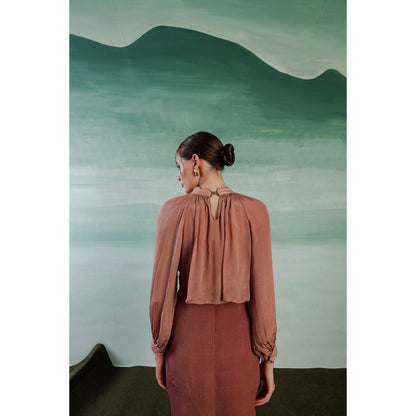 Orthodox Brown Imperial Gathered Top