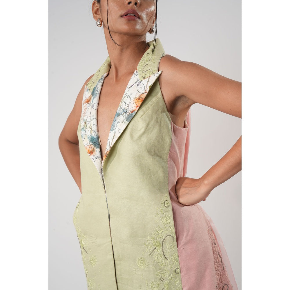 Orthodox Multi-Colour Hemp Blazer Style Tunic Style Top