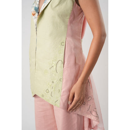 Orthodox Multi-Colour Hemp Blazer Style Tunic Style Top