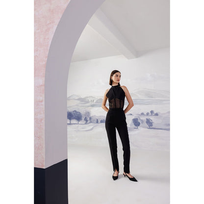 Orthodox Black Romanesque Straight Fit Elegance Pant