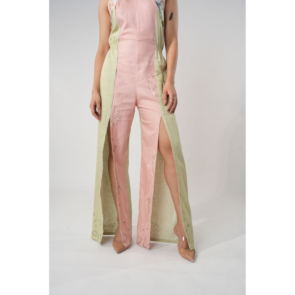 Orthodox Multi-Colour Warli-Inspired Halter Neck Jumpsuit