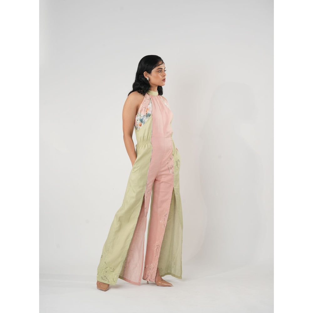 Orthodox Multi-Colour Warli-Inspired Halter Neck Jumpsuit