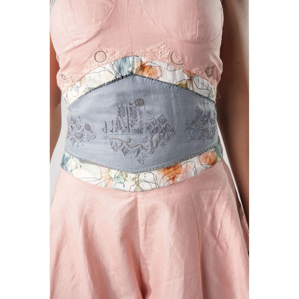 Orthodox Pink Whimsy Playsuit with Embroidery