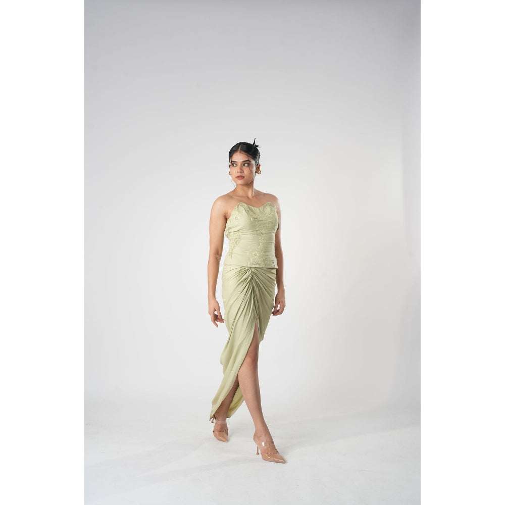 Orthodox Green Eco-Friendly Maxi Skirt with Side Slit