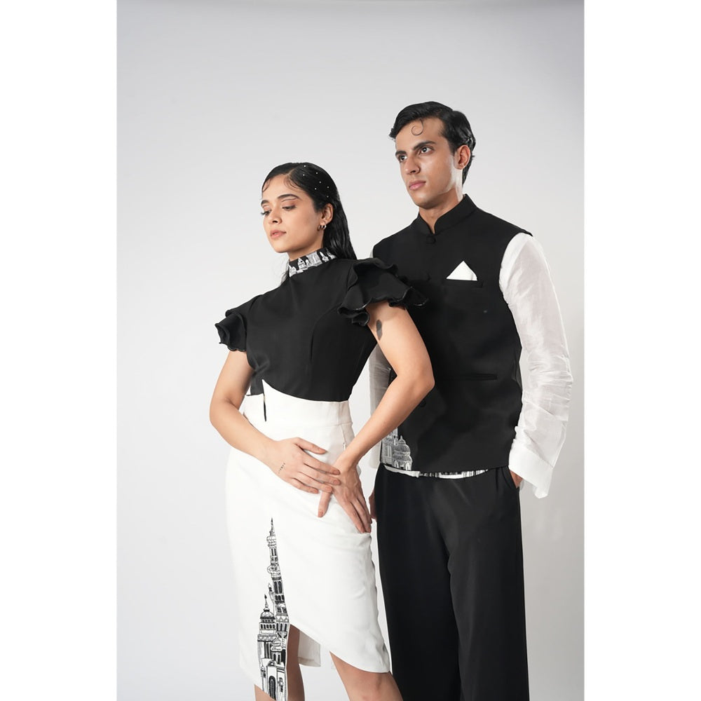 Orthodox White Imperial Skirt with Asymmetrical Hem