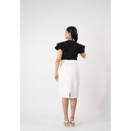 Orthodox White Imperial Skirt with Asymmetrical Hem