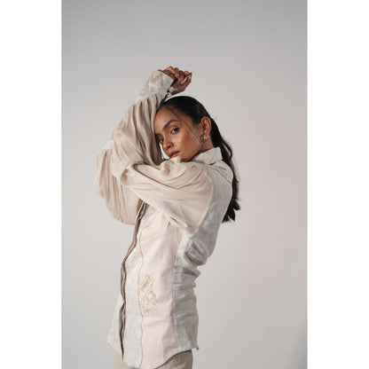 Orthodox Ivory Triangle Print Hemp Shirt