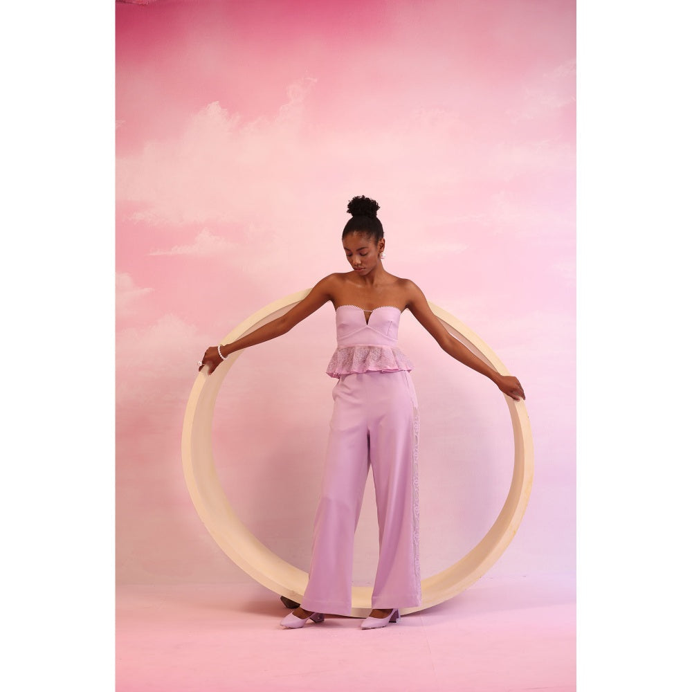 Orthodox Lavender Blossom Aura Peplum Crop Top